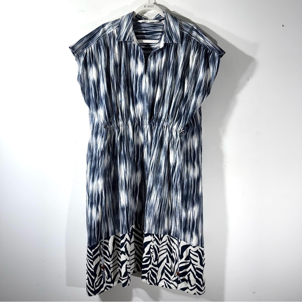 Carla Rockmore Cinch Waist Shirt Dress Mixed Print - Picture 2 of 14